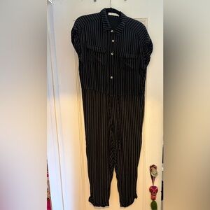 Black Pinstripe Romper